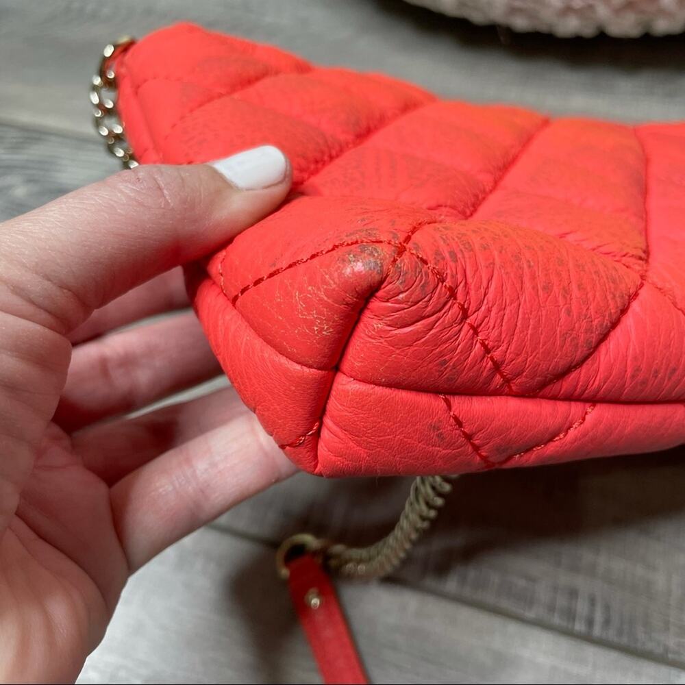 Kate Spade Gold Coast Meadow Quilted Leather Shoulder Bag Coral - Picture 7 of 10